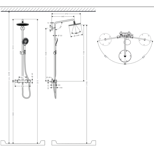 Hansgrohe Raindance Select S 240 Showerpipe Душевая система с термостатом, цвет: хром фото в интернет-магазине САНТЕХСИТИ