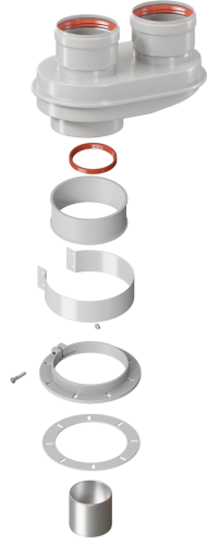 Адаптер моноблочный VIVAT с 60/100 на 80/80 (кроме Immergas) фото в интернет-магазине САНТЕХСИТИ