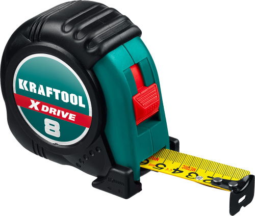 KRAFTOOL  X-Drive, 8 м х 25 мм, рулетка (34122-08) фото в интернет-магазине САНТЕХСИТИ