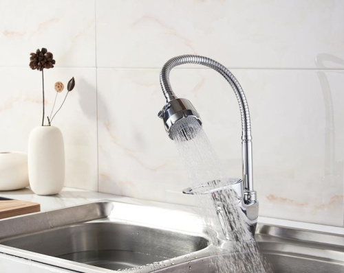 Смеситель для кухни с гибким изливом Ledeme H04 L4304 фото в интернет-магазине САНТЕХСИТИ