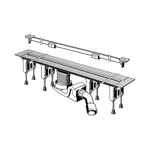 Трап для душа VIEGA Advantix Vario Модель 4965.20 с решеткой (матовая сталь) и опорами 300-1200мм фото в интернет-магазине САНТЕХСИТИ