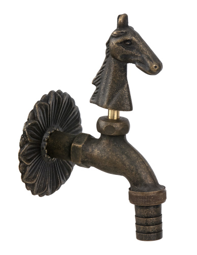 Кран SANTERA декор. с нос. Лошадиная голова "бронза" 1/2" фото в интернет-магазине САНТЕХСИТИ