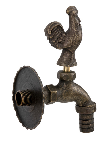 Кран SANTERA декор. с нос. Петушок "бронза" 1/2" фото в интернет-магазине САНТЕХСИТИ