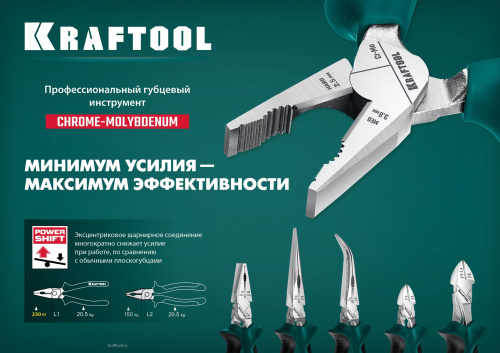 KRAFTOOL  160 мм, комбинированные плоскогубцы с эксцентриковым шарниром (22011-1-16) фото в интернет-магазине САНТЕХСИТИ
