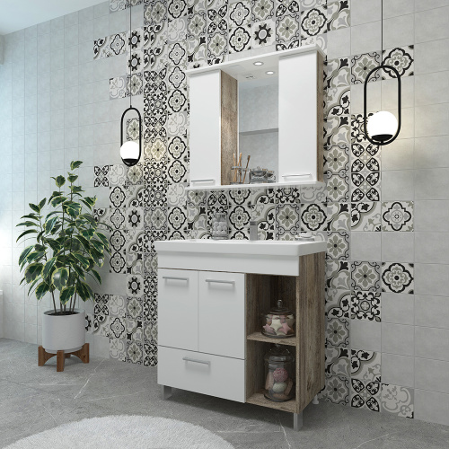 80 Зеркало-шкаф Crea 80 фото в интернет-магазине САНТЕХСИТИ