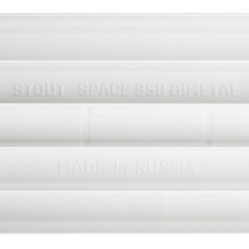 STOUT Space 350 14 секций радиатор биметаллический боковое подключение RAL9016 фото в интернет-магазине САНТЕХСИТИ