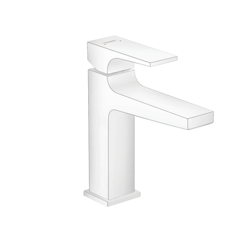 Hansgrohe Metropol Смеситель для раковины 110, на 1 отв, с донным клапаном, излив 135мм, цвет: белый матовый фото в интернет-магазине САНТЕХСИТИ