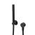 Ручной душ OLE с держателем для лейки и шлангом,  без вывода для подачи воды, матовый черный фото в интернет-магазине САНТЕХСИТИ