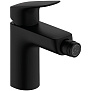 Hansgrohe Logis Смеситель для биде, 1 отв., с донным клапаном, цвет: черный матовый фото в интернет-магазине САНТЕХСИТИ