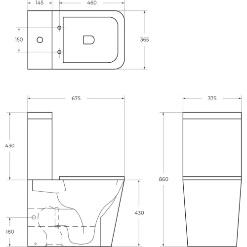 Унитаз-компакт безободковый BelBagno ARDENTE-R BB02093CPR + BB02093T фото в интернет-магазине САНТЕХСИТИ
