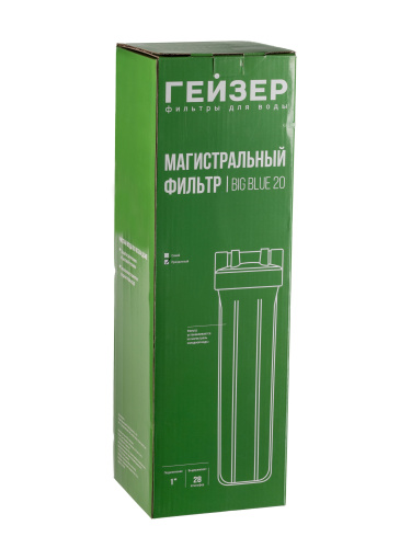 Магистральный фильтр Гейзер BB20 прозрачный корпус фото в интернет-магазине САНТЕХСИТИ