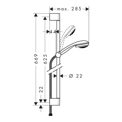Hansgrohe Crometta 85 Vario/Unica Crometta Душевой гарнитур 65см, цвет: хром фото в интернет-магазине САНТЕХСИТИ