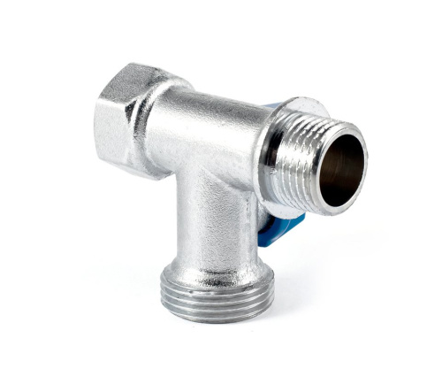 Кран шаровой PROFACTOR CHROME трёхпроходной для бытовой техники в/н/н 1/2" х 3/4" х 1/2" фото в интернет-магазине САНТЕХСИТИ