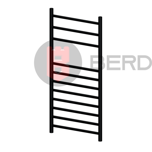 Полотенцесушитель цв. черный мат. S2 50х100 фото в интернет-магазине САНТЕХСИТИ