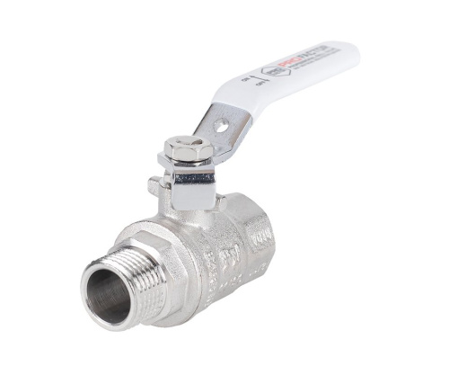 Кран шаровый PROFACTOR 1/2" вн.-нар. стальная рукоятка (12/120) фото в интернет-магазине САНТЕХСИТИ