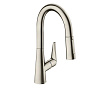 Hansgrohe Talis M51 Смеситель для кухни, на 1 отв однорычажный, поворотный излив 18.5см с вытяжным душем, 2jet, h15.2см, цвет: нержавейка фото в интернет-магазине САНТЕХСИТИ