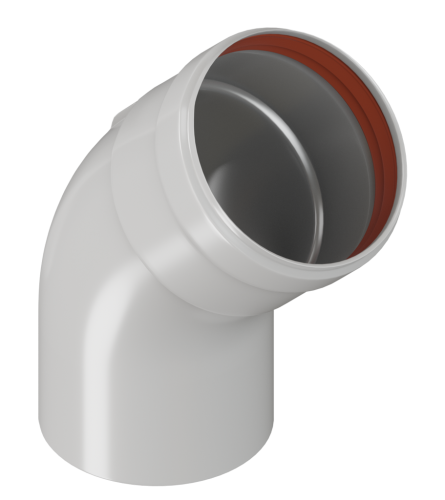 Отвод VIVAT D80х45° (30) фото в интернет-магазине САНТЕХСИТИ