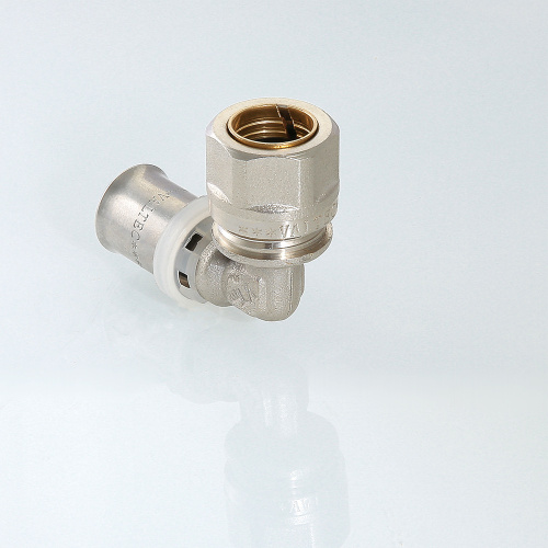 Пресс фитинг VALTEC Угол 16мм с переходом на обжим 15мм фото в интернет-магазине САНТЕХСИТИ