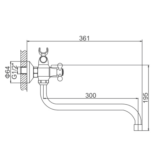 Смеситель для ванны Ledeme H27 L2327 Хром фото в интернет-магазине САНТЕХСИТИ