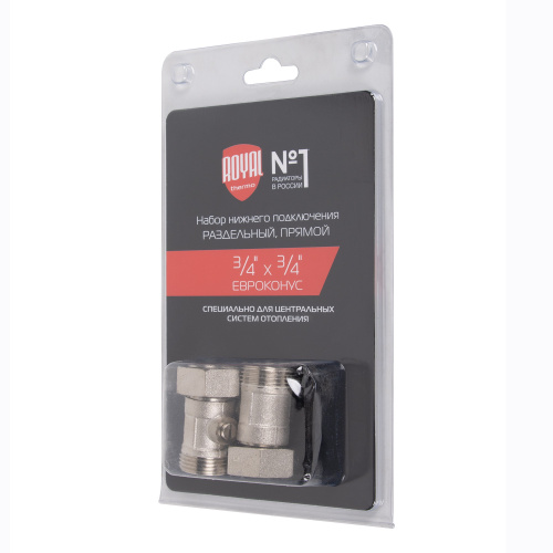 Набор нижнего подключения Royal Thermo прямой раздельный 3/4х3/4ЕК фото в интернет-магазине САНТЕХСИТИ