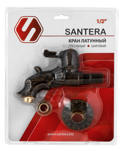 Кран SANTERA декор. с нос. шаровый "дракон" 1/2" фото в интернет-магазине САНТЕХСИТИ