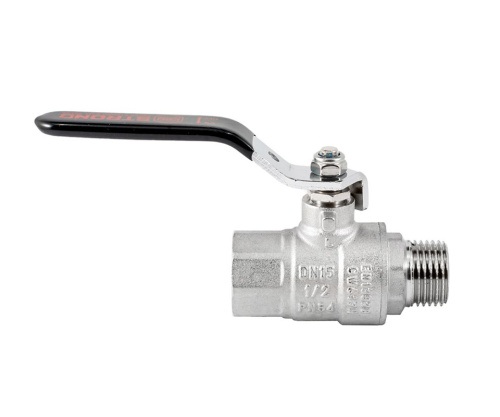 Кран шаровый PROFACTOR STRONG 1/2" вн.-нар. стальная рукоятка фото в интернет-магазине САНТЕХСИТИ