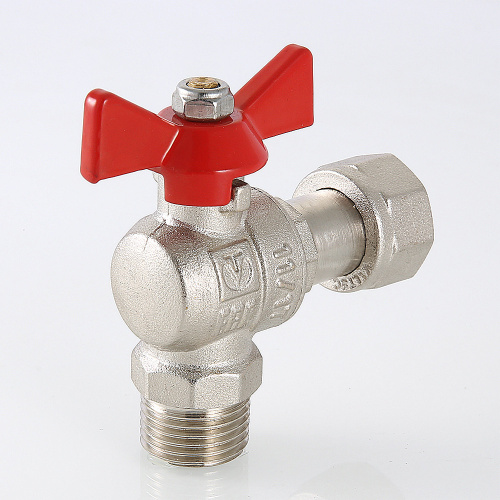 Кран шаровой угловой с накидной гайкой VALTEC 1/2" вн-нар фото в интернет-магазине САНТЕХСИТИ