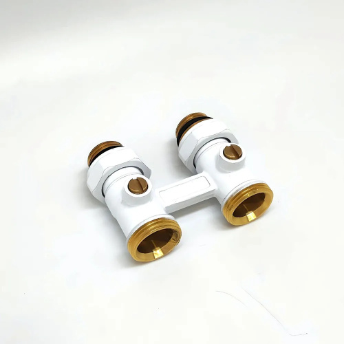 Узел для нижнего подключения радиатора TIM прямой 1/2"х3/4" белый цвет фото в интернет-магазине САНТЕХСИТИ
