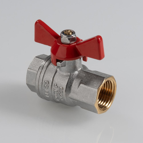 Кран шаровый VALTEC ГОСТ 1/2" вн.-вн. рукоятка бабочка фото в интернет-магазине САНТЕХСИТИ