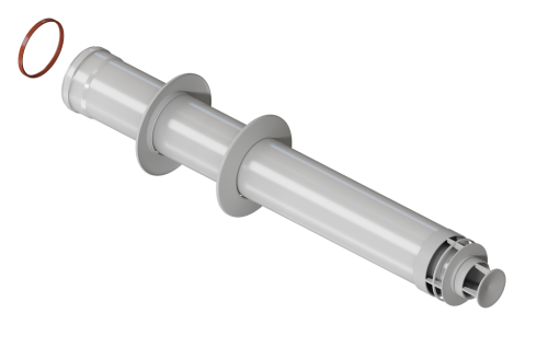 Труба коаксиальная VIVAT с наконечником стандарт D60/100-0.75м фото в интернет-магазине САНТЕХСИТИ