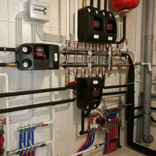 Коллектор с гидроразделителем ПРОКСИТЕРМ из нерж. стали GSK 25-7 60 кВт 7 контур фото в интернет-магазине САНТЕХСИТИ