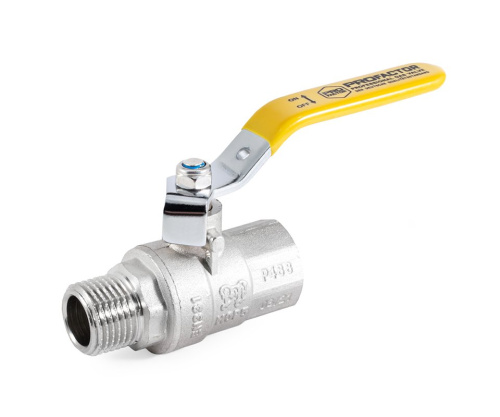 Кран шаровой Profactor для газа 1/2" вн.-нар. стальная рукоятка (12/120) фото в интернет-магазине САНТЕХСИТИ