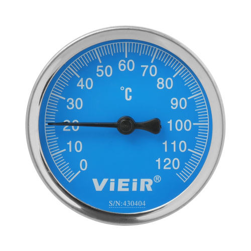 Термометр VIEIR 1/2" 63мм гильза 50мм 120°C синий фото в интернет-магазине САНТЕХСИТИ