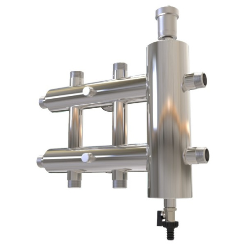 Коллектор с гидроразделителем ПРОКСИТЕРМ из нерж. стали GSK 40-3 120 кВт 3 контур фото в интернет-магазине САНТЕХСИТИ