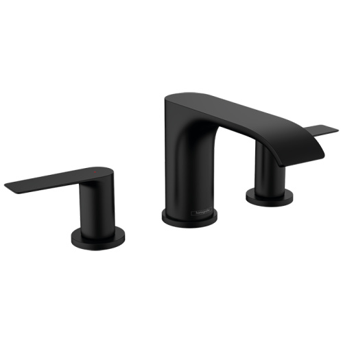 Hansgrohe Vivenis Смеситель для раковины, на 3 отв., с донным клапаном, цвет: черный матовый фото в интернет-магазине САНТЕХСИТИ