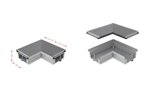 Конвектор внутрипольный угловой ASKON УВП 150/380/400 фото в интернет-магазине САНТЕХСИТИ