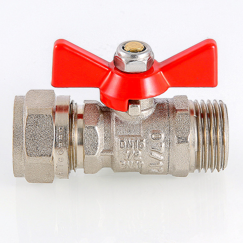 Кран шар. под обжим VALTEC рукоятка бабочка 16 х 1/2" нар. фото в интернет-магазине САНТЕХСИТИ