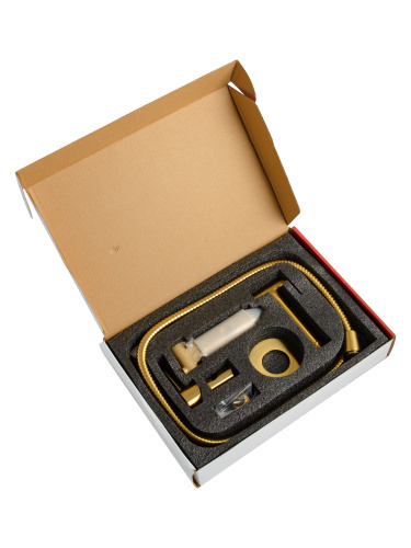 Гигиенический душ SANTERA со смесителем встраиваемый золото брашированное фото в интернет-магазине САНТЕХСИТИ