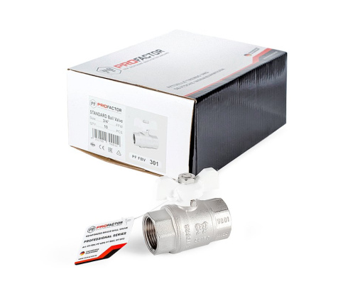 Кран шаровый PROFACTOR 3/4" вн.-вн. бабочка (10/80) фото в интернет-магазине САНТЕХСИТИ