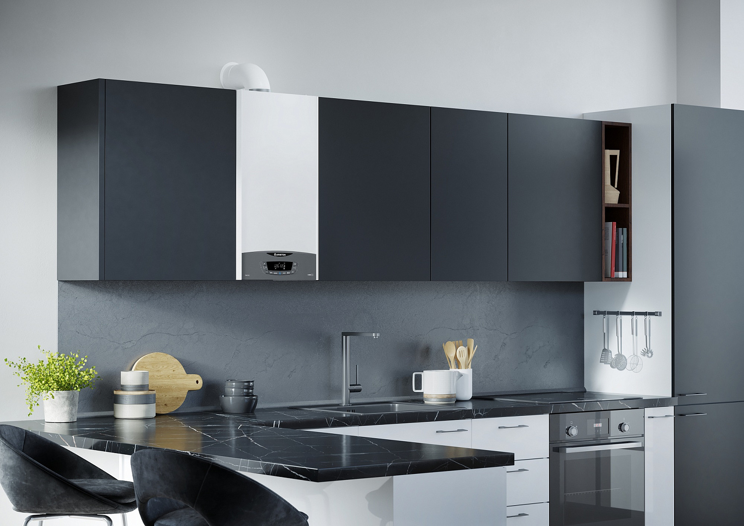 Котел газовый настенный ARISTON двухконтурный с закр. камер. CLAS XC 35 FF NG фото в интернет-магазине САНТЕХСИТИ