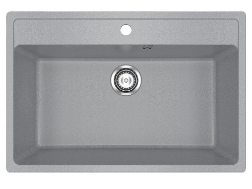 Мойка композит.Ulgran U-600 ПРЯМОУГОЛЬНАЯ 309 темно-серый 760*510*220  с сифоном фото в интернет-магазине САНТЕХСИТИ