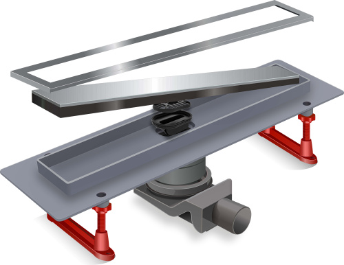 Трап для душа TIM с двухсторонней решеткой горизонтальный слив Evolux Glass (белое глянцевое стекло) 70*800 фото в интернет-магазине САНТЕХСИТИ