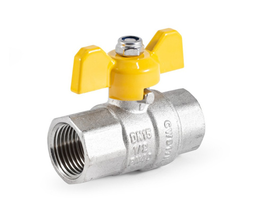 Кран шаровой Profactor для газа 1/2" вн.-вн. бабочка (12/120) фото в интернет-магазине САНТЕХСИТИ
