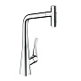 Hansgrohe Metris M71 Смеситель для кухни, на 1 отв, поворотный излив: 23.5см с вытяжным душем, 2jet, h: 33.3см, sBox, цвет: хром фото в интернет-магазине САНТЕХСИТИ