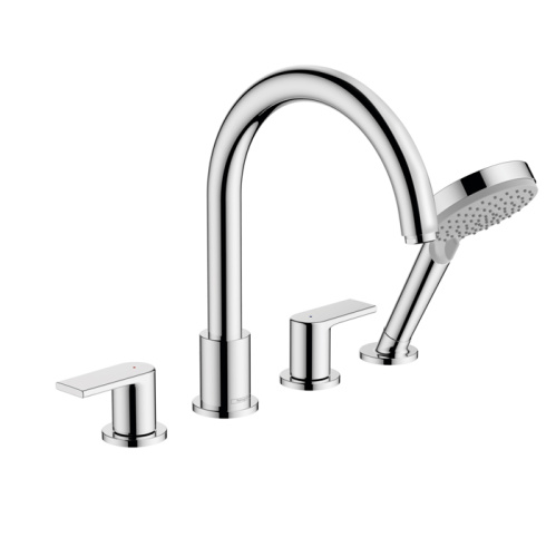Hansgrohe Vernis Shap Смеситель на край ванны, на 4 отв, цвет: хром фото в интернет-магазине САНТЕХСИТИ