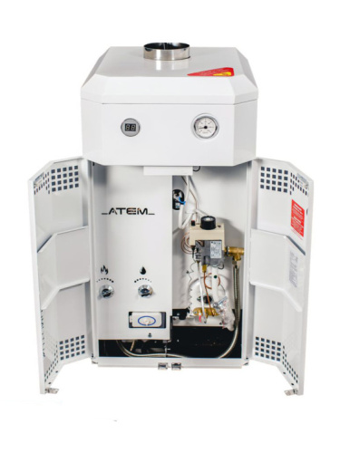 Котел газовый напольный двухконтурный ЖИТОМИР-10 КС-Г -07  СН(в комплекте с трубой) (с колонкой) фото в интернет-магазине САНТЕХСИТИ