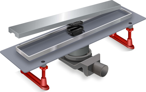 Трап для душа TIM с двухсторонней решеткой горизонтальный сток Evolux Plus 70*600 фото в интернет-магазине САНТЕХСИТИ