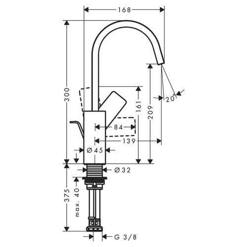 Hansgrohe Vivenis Смеситель для раковины, на 1 отв., с поворотным изливом, с донным клапаном, цвет: черный матовый фото в интернет-магазине САНТЕХСИТИ