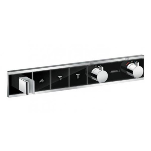 Hansgrohe RainSelect Смеситель для душа, термостатический, 3 источника, СМ, внешняя часть, цвет: черный/хром фото в интернет-магазине САНТЕХСИТИ