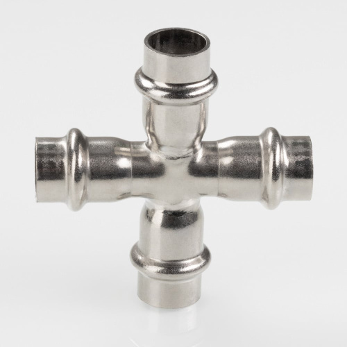 Фитинг нержавеющая сталь VALTEC Крестовина 22х15х22х15 фото в интернет-магазине САНТЕХСИТИ